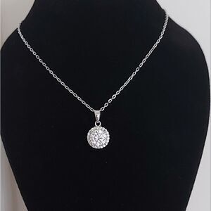 1 Carat Moissanite Sterling Silver Round Necklace